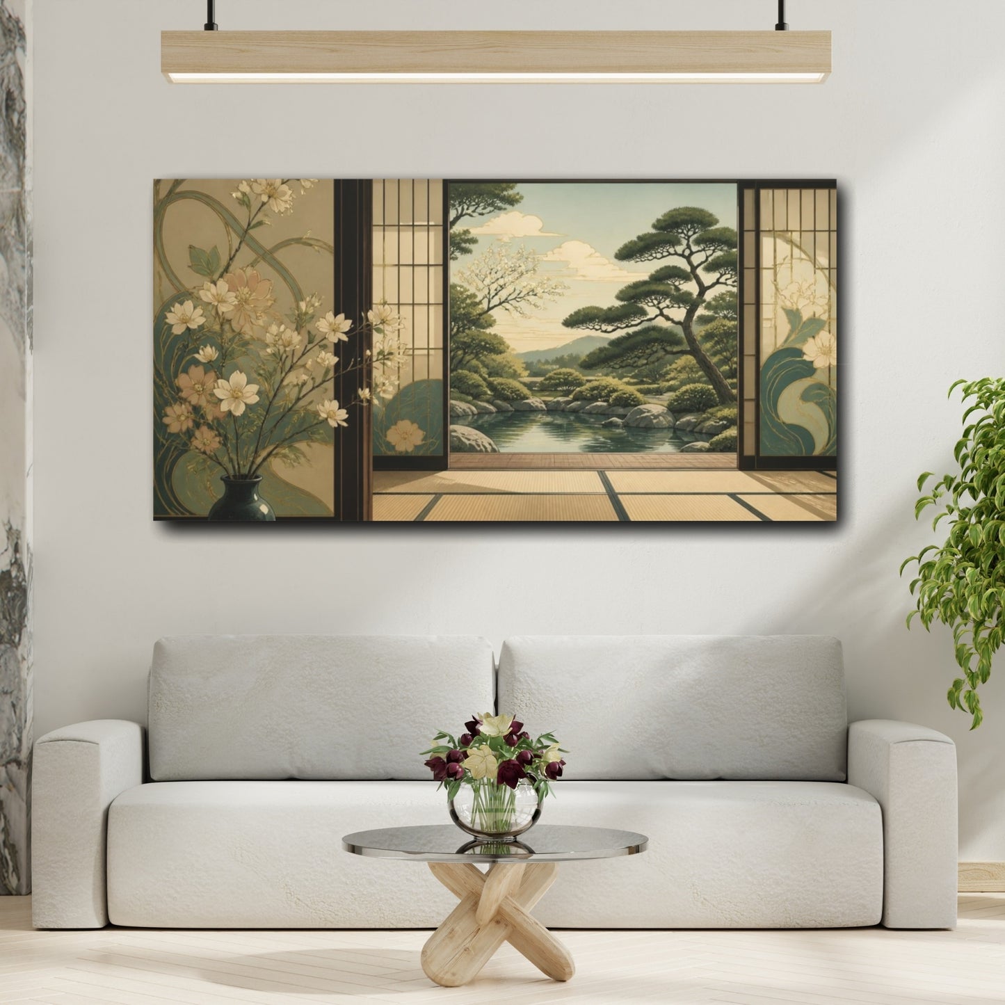 Mockup 2. Tatami Garden View shown as canvas print