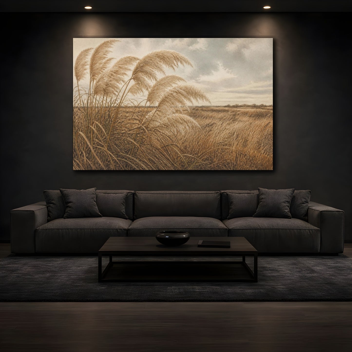 Mockup 3. Tawny Pampas Prairie shown as canvas print