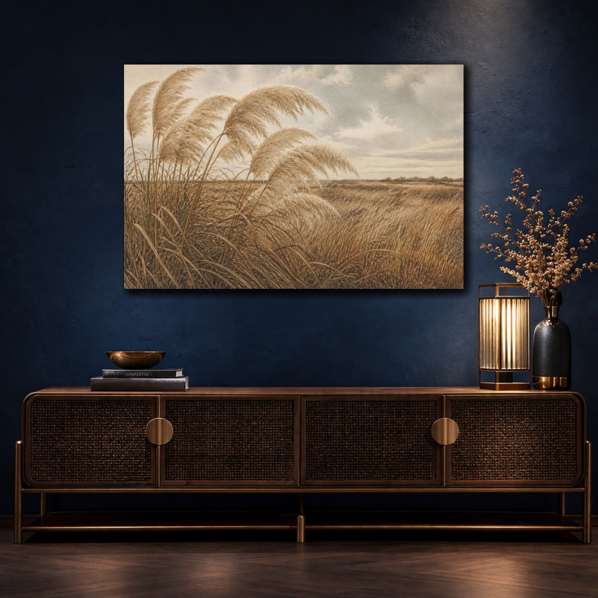 Mockup 4. Tawny Pampas Prairie shown as canvas print