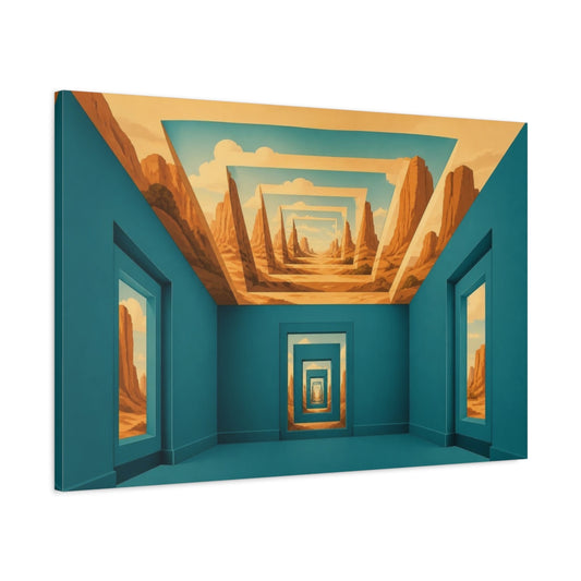 Main Mockup. Teal Room Illusion shown as canvas print