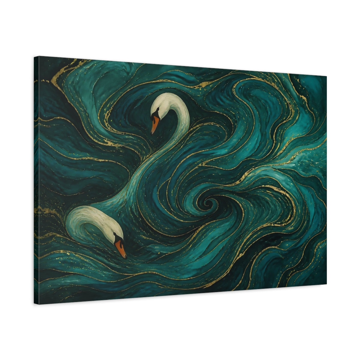 Main Mockup. Teal Swan Currents shown as canvas print