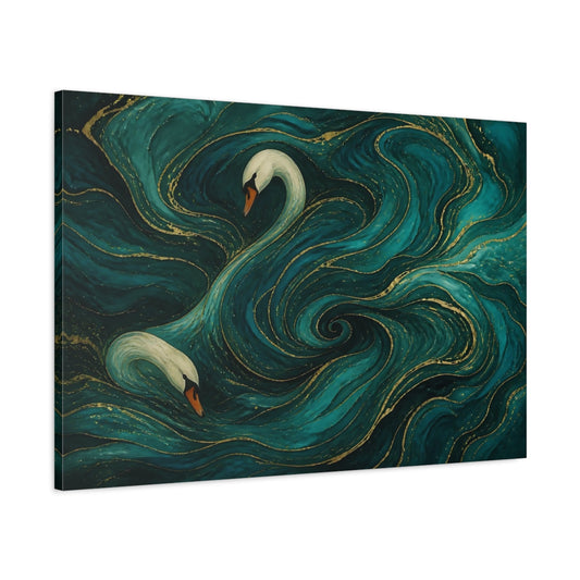 Main Mockup. Teal Swan Currents shown as canvas print