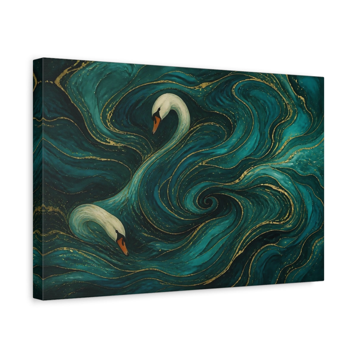 Side Mockup 4. Teal Swan Currents shown as canvas print