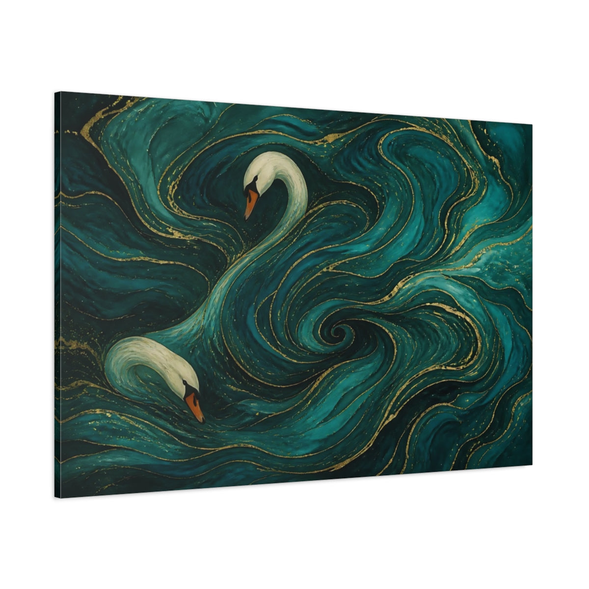 Side Mockup 1. Teal Swan Currents shown as canvas print