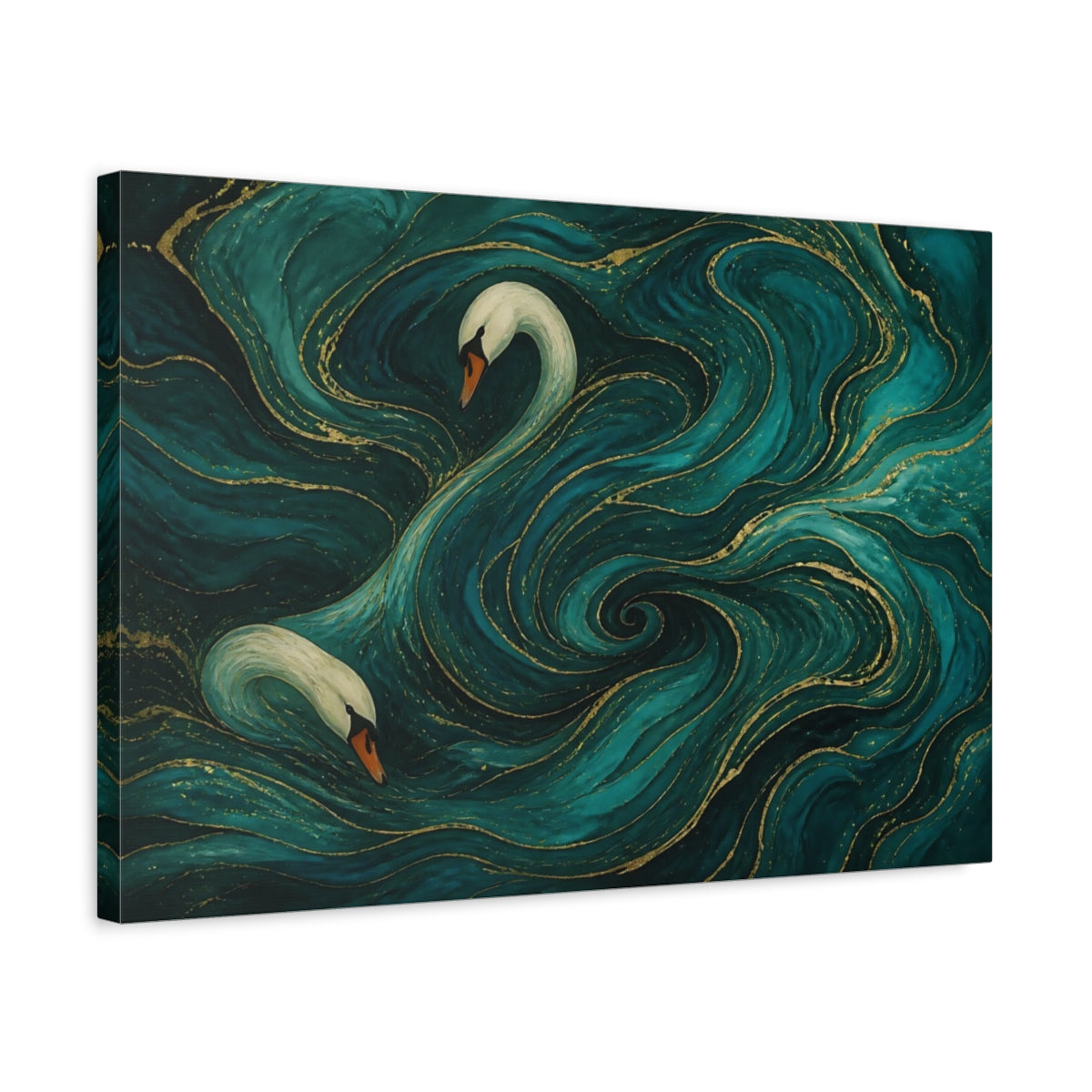 Side Mockup 3. Teal Swan Currents shown as canvas print