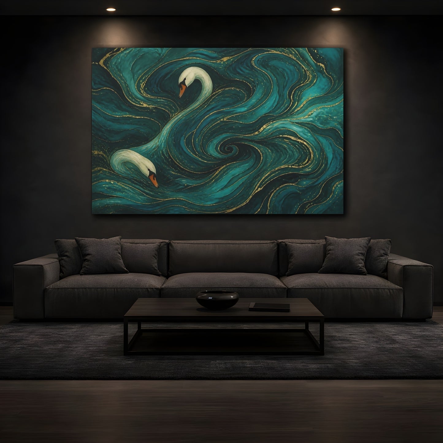 Mockup 3. Teal Swan Currents shown as canvas print