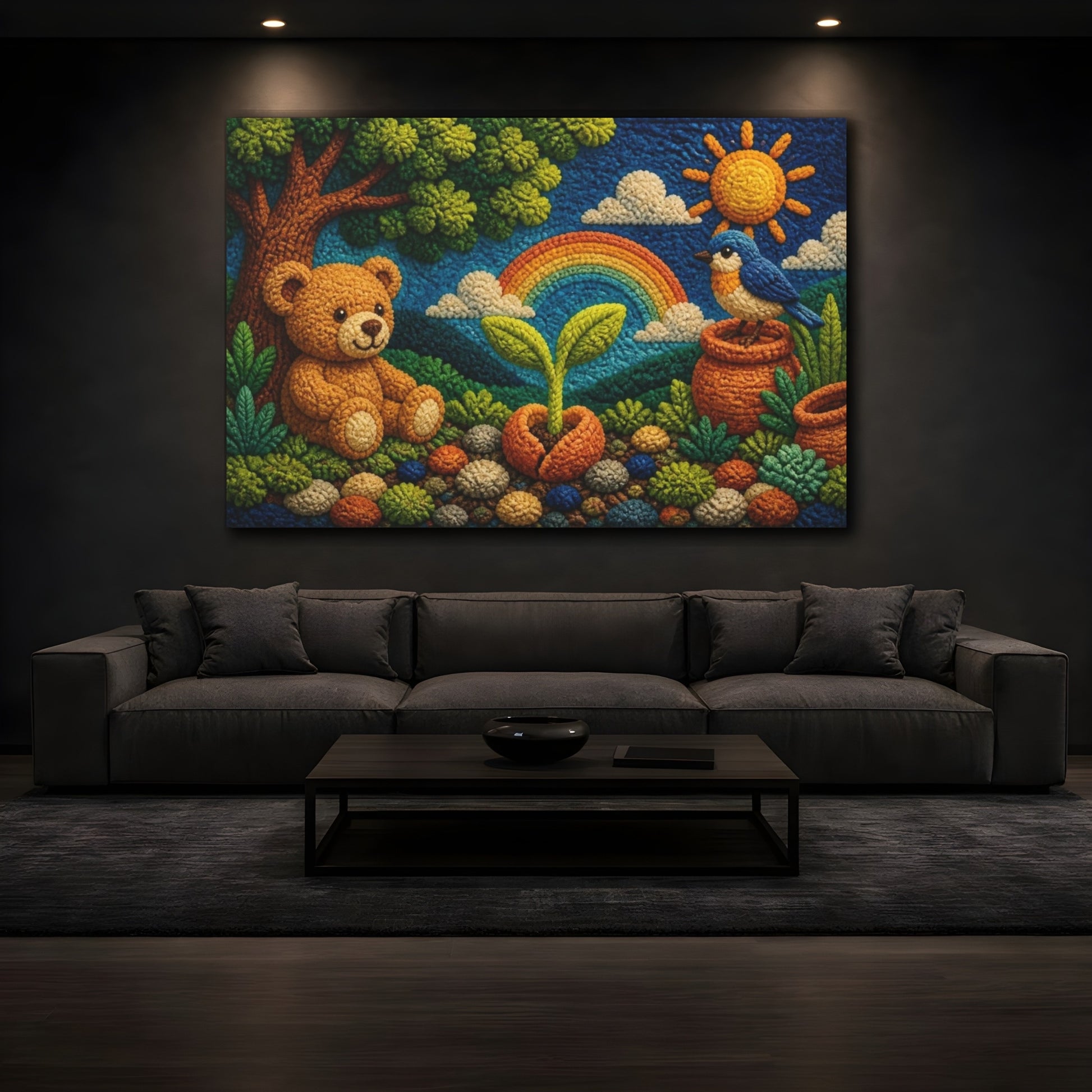 Mockup 3. Teddy Garden For Kids shown as canvas print