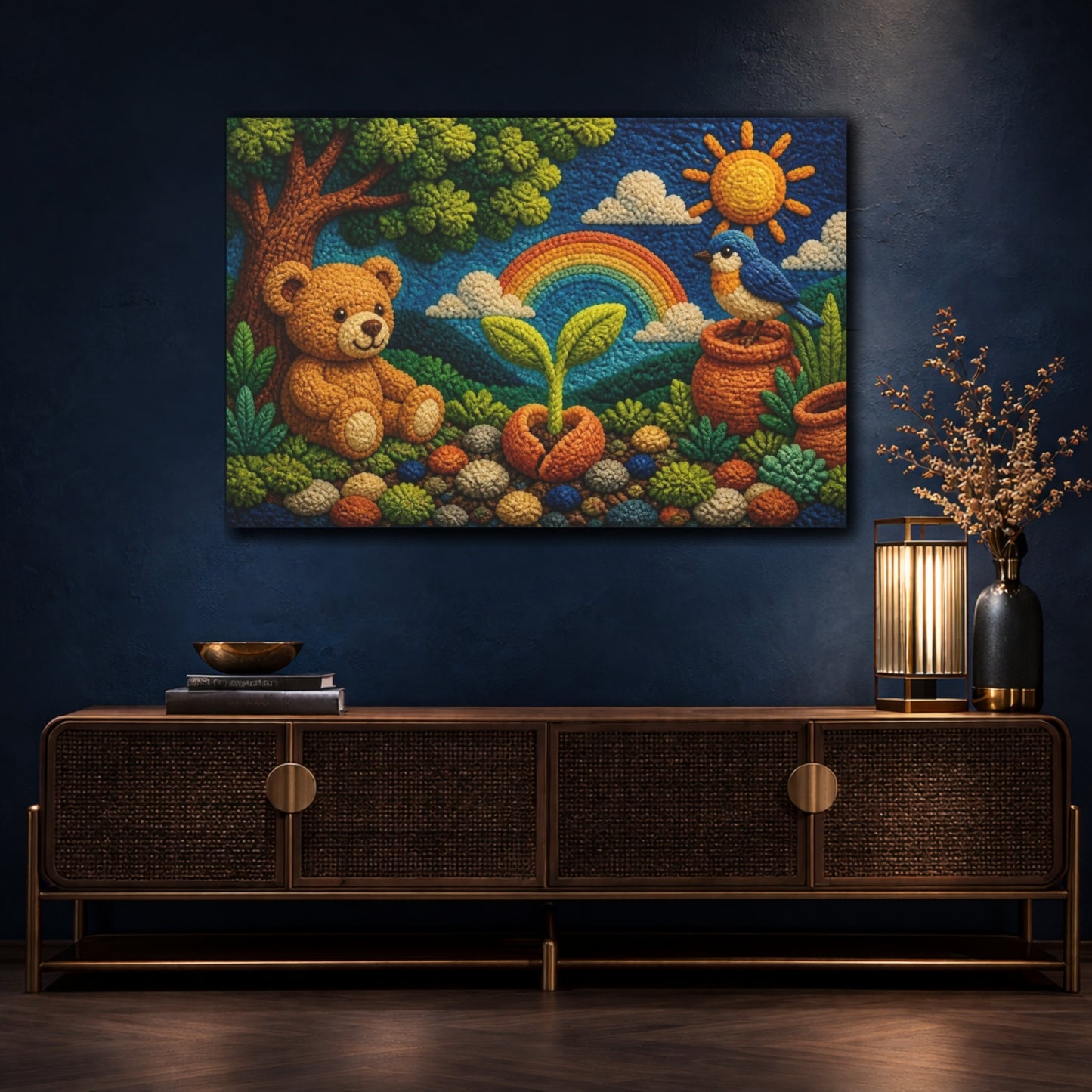 Mockup 4. Teddy Garden For Kids shown as canvas print