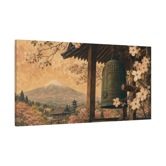 Temple Bell Nature Japanese Canvas Print Wall Art – Living Room Decor, Above Console Table - YesArtYes