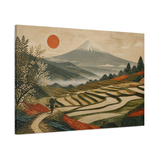 Main Mockup. Terraced Fields By Fuji shown as canvas print