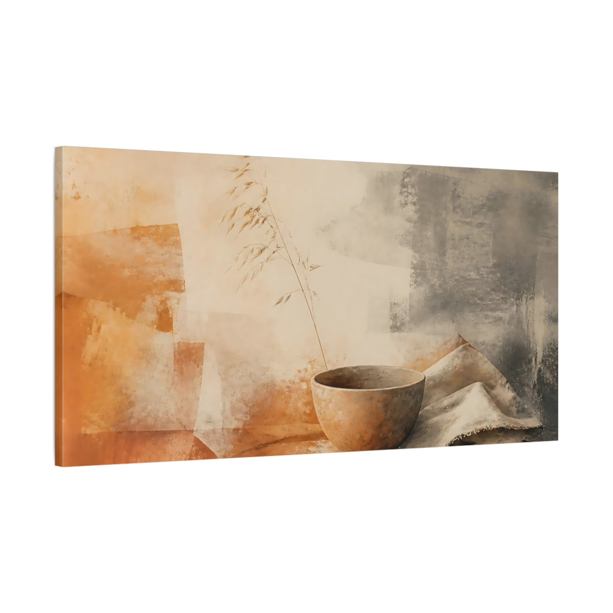 Main Mockup. Terracotta Bowl With Grass shown as canvas print