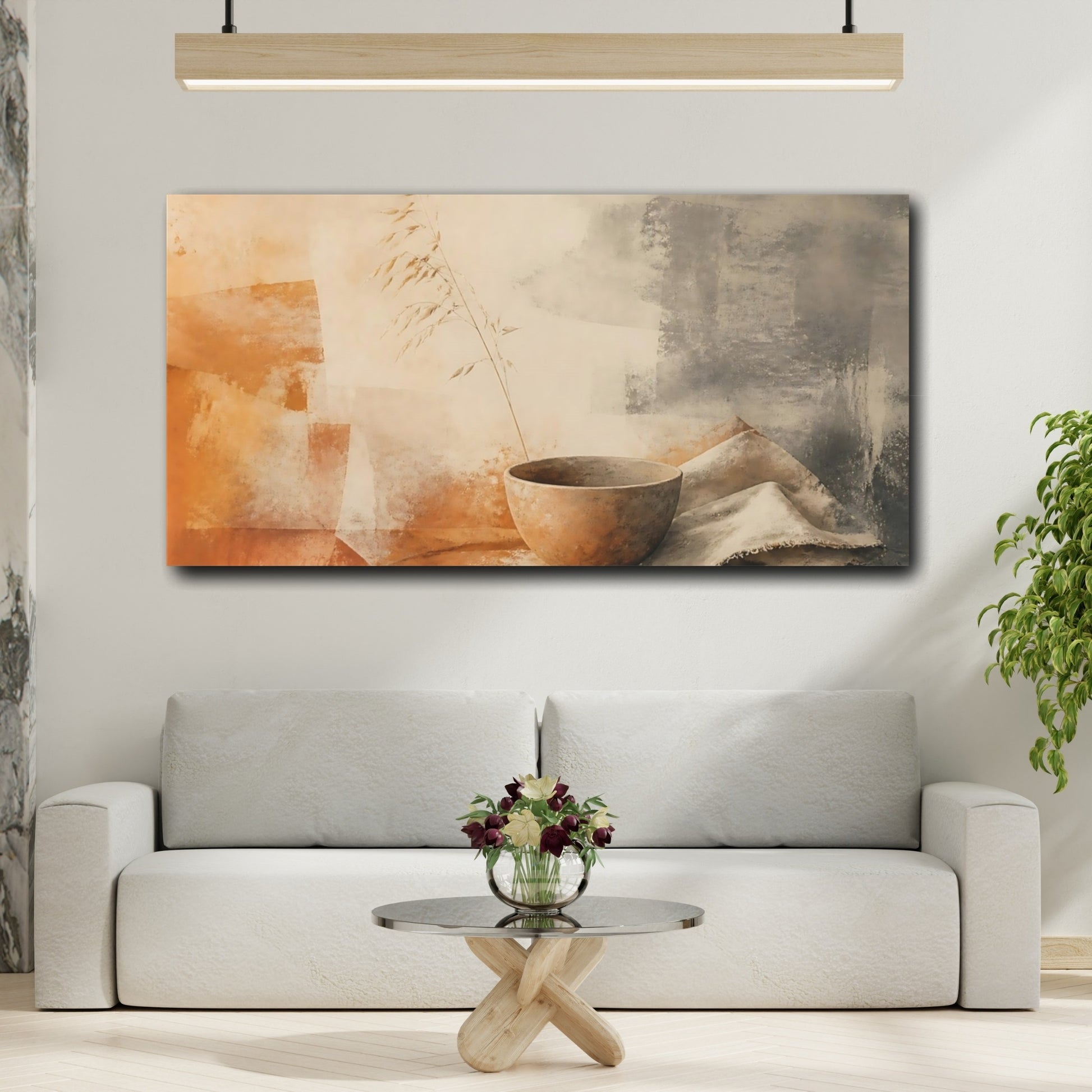 Mockup 2. Terracotta Bowl With Grass shown as canvas print