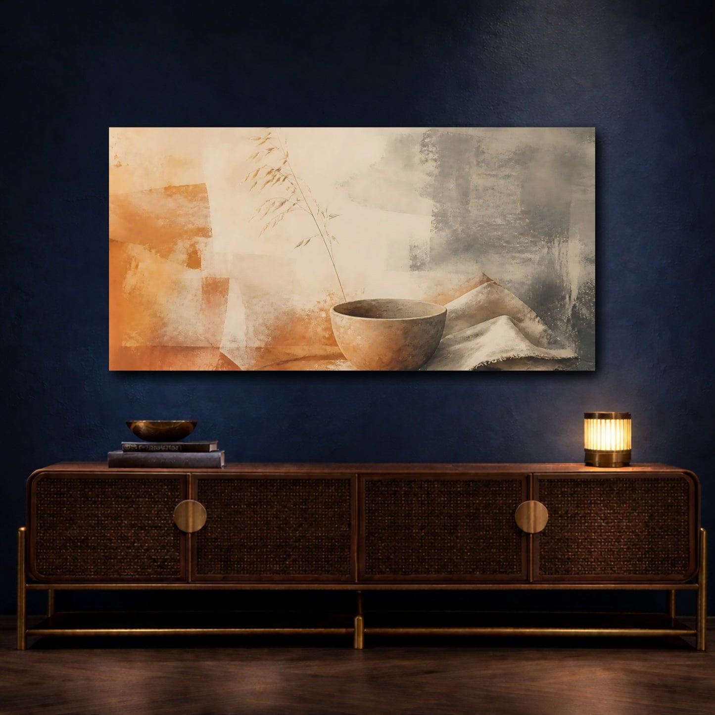 Mockup 4. Terracotta Bowl With Grass shown as canvas print