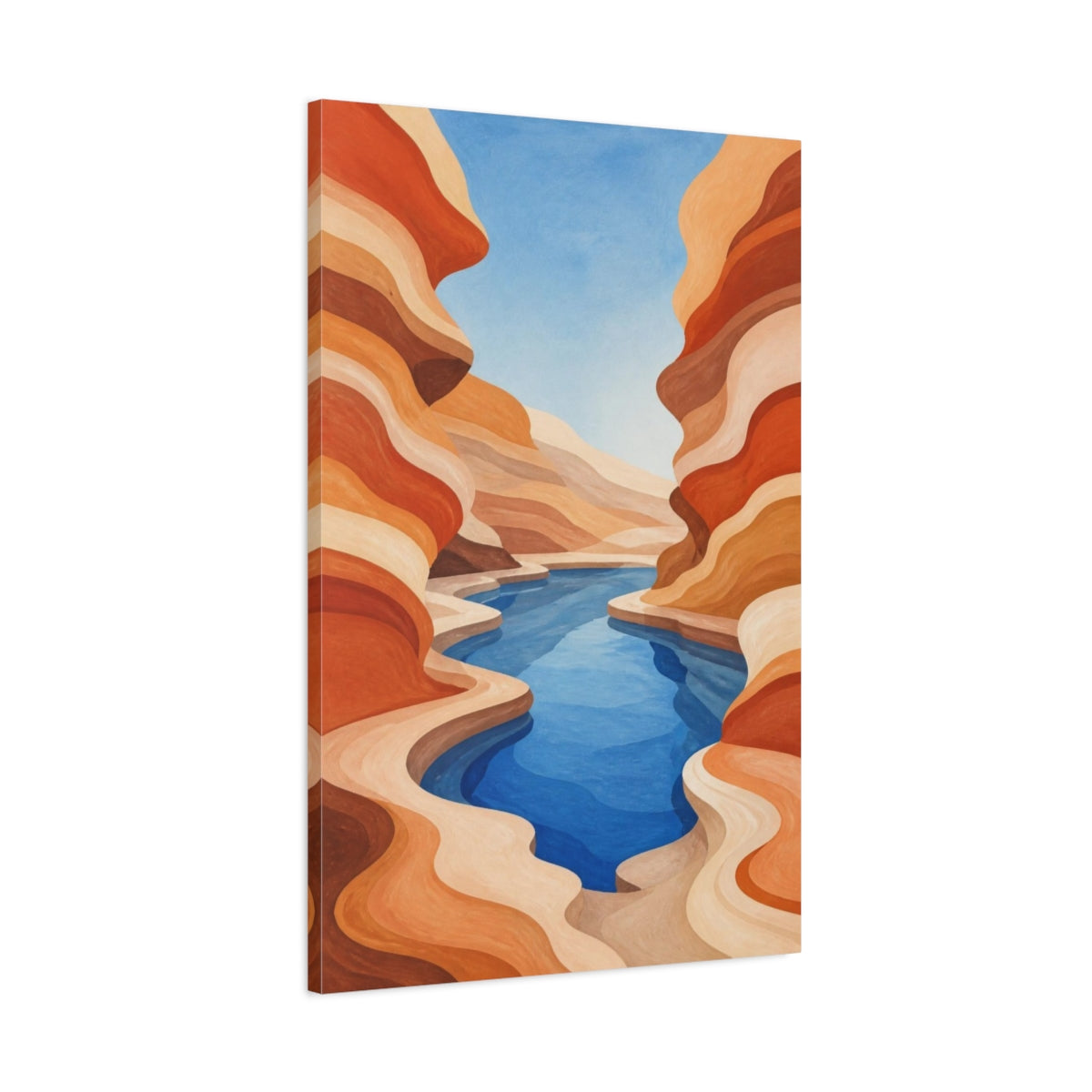 Main Mockup. Terracotta Canyon Pool shown as canvas print