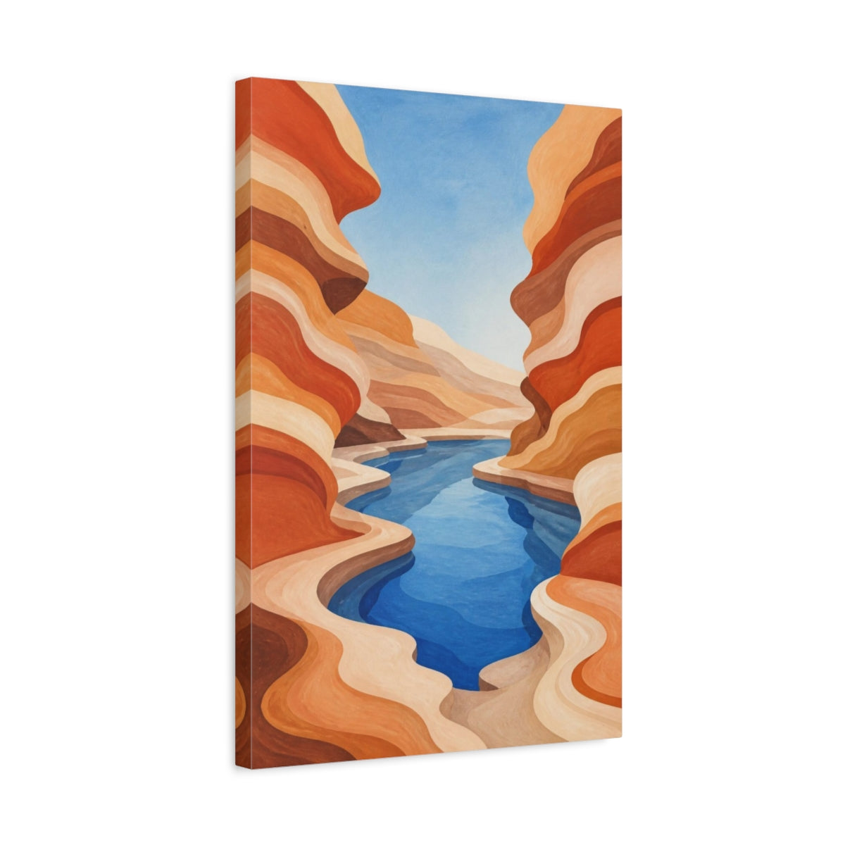 Side Mockup 3. Terracotta Canyon Pool shown as canvas print