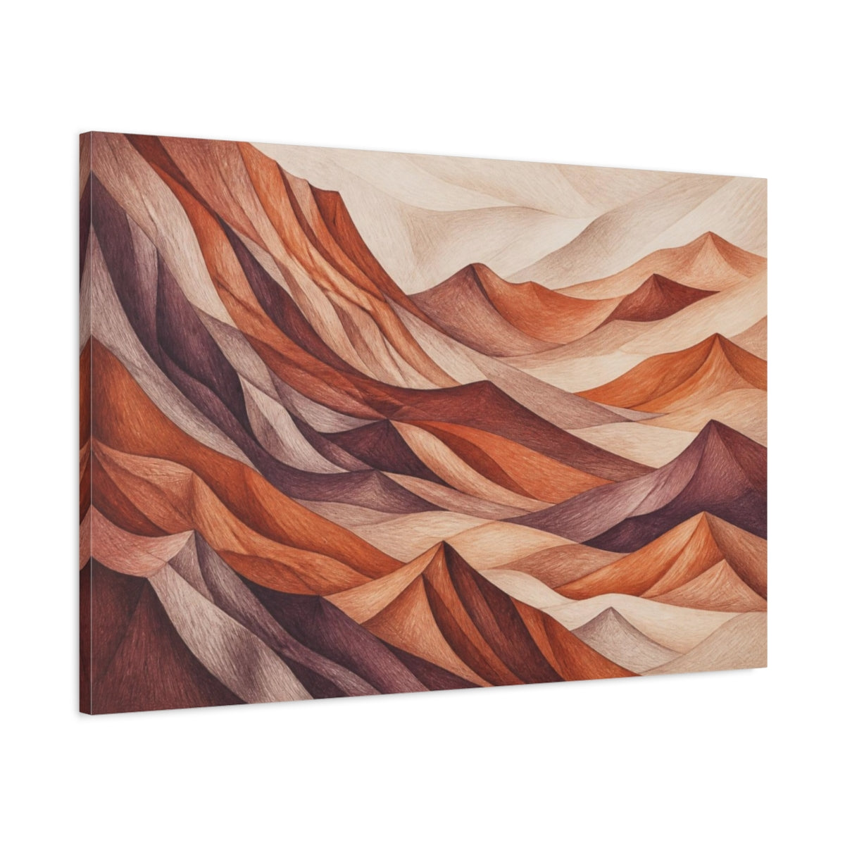 Main Mockup. Terracotta Desert Ridges shown as canvas print
