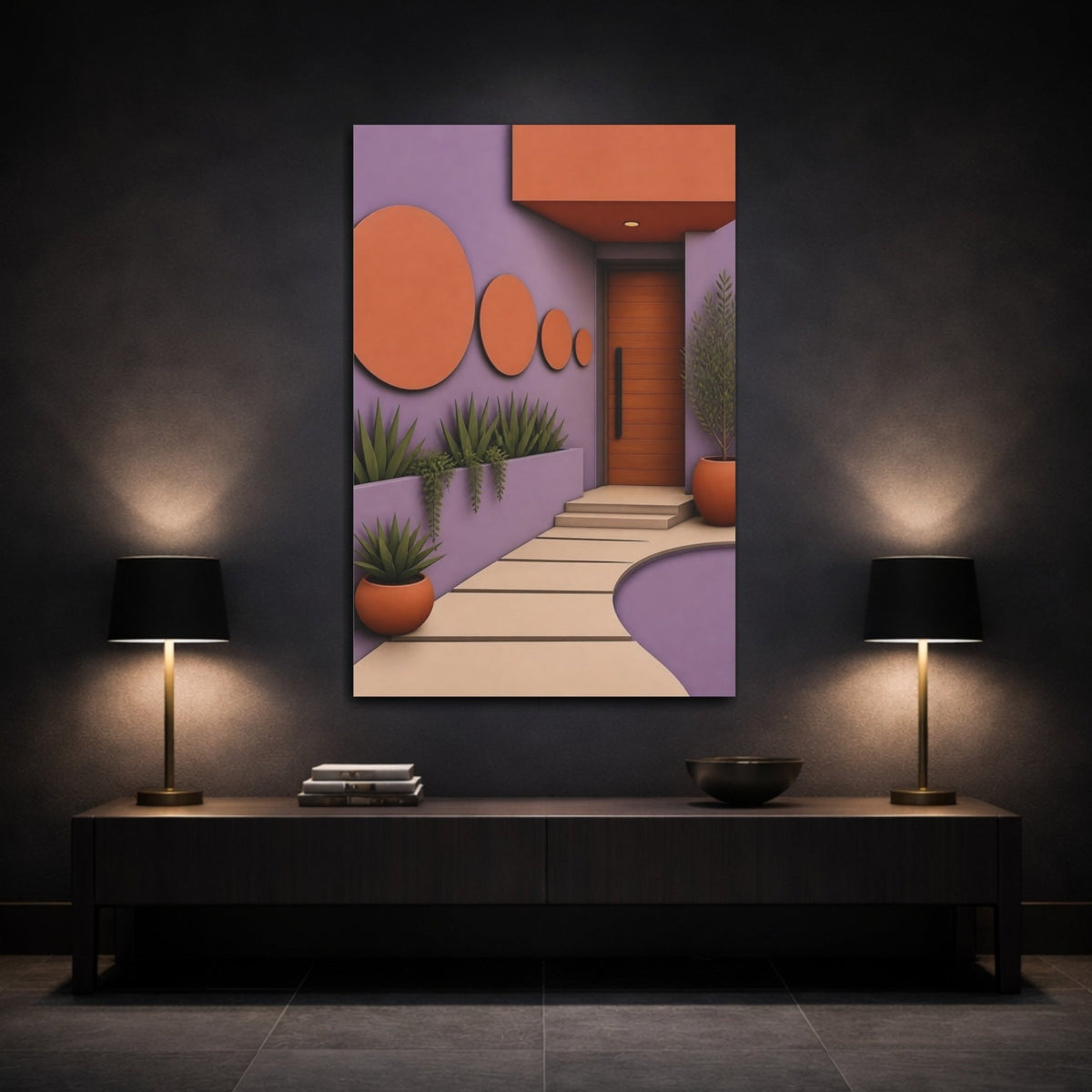 Terracotta Front Door Canvas Print – Entryway, Main Wall - YesArtYes