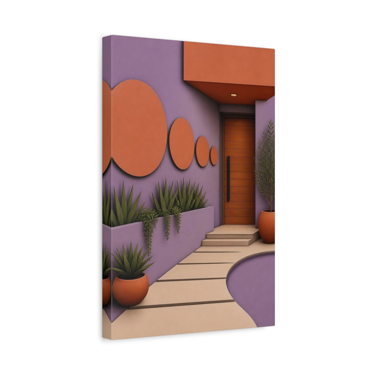 Side Mockup 4. Terracotta Front Door shown as canvas print