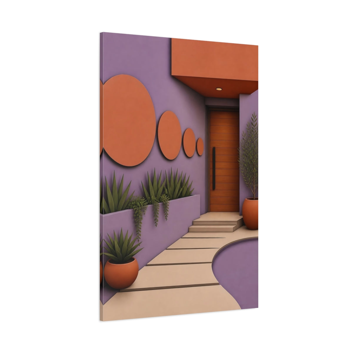 Side Mockup 1. Terracotta Front Door shown as canvas print