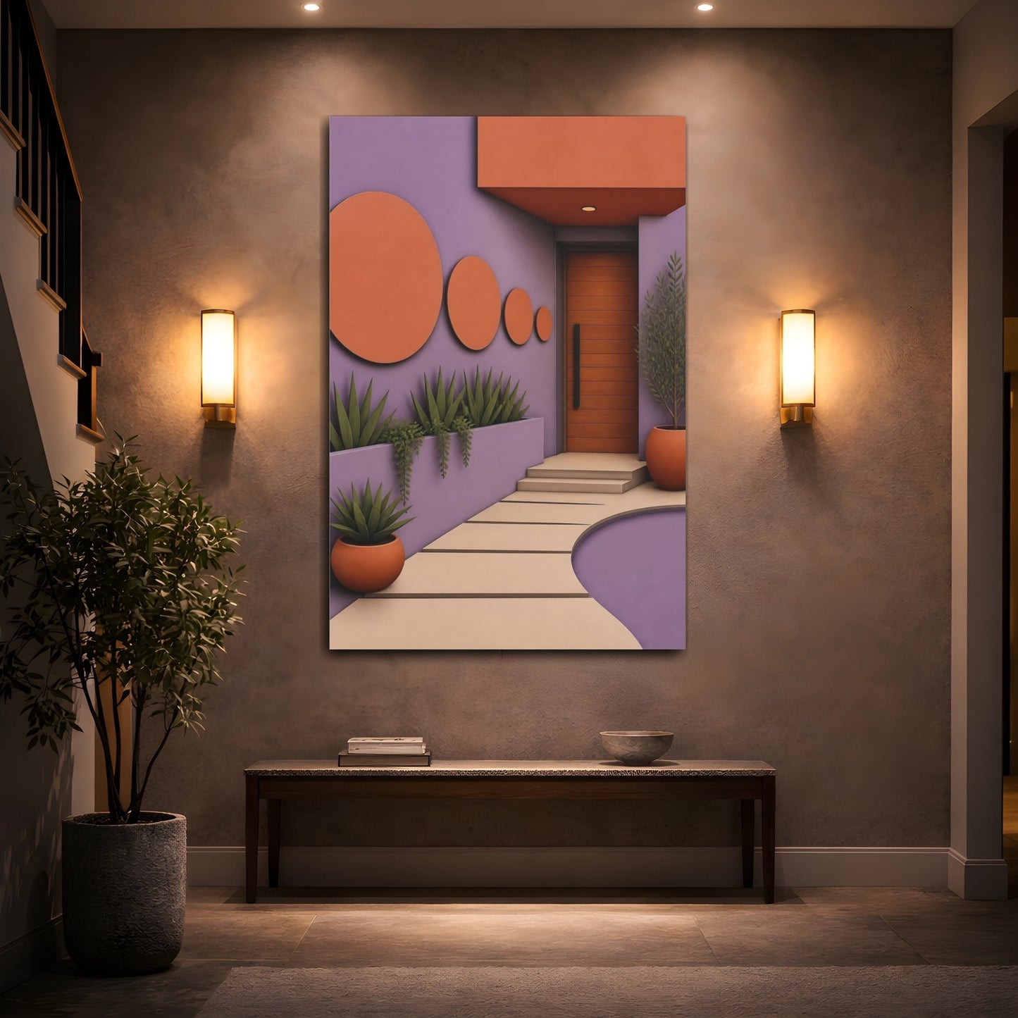 Mockup 2. Terracotta Front Door shown as canvas print