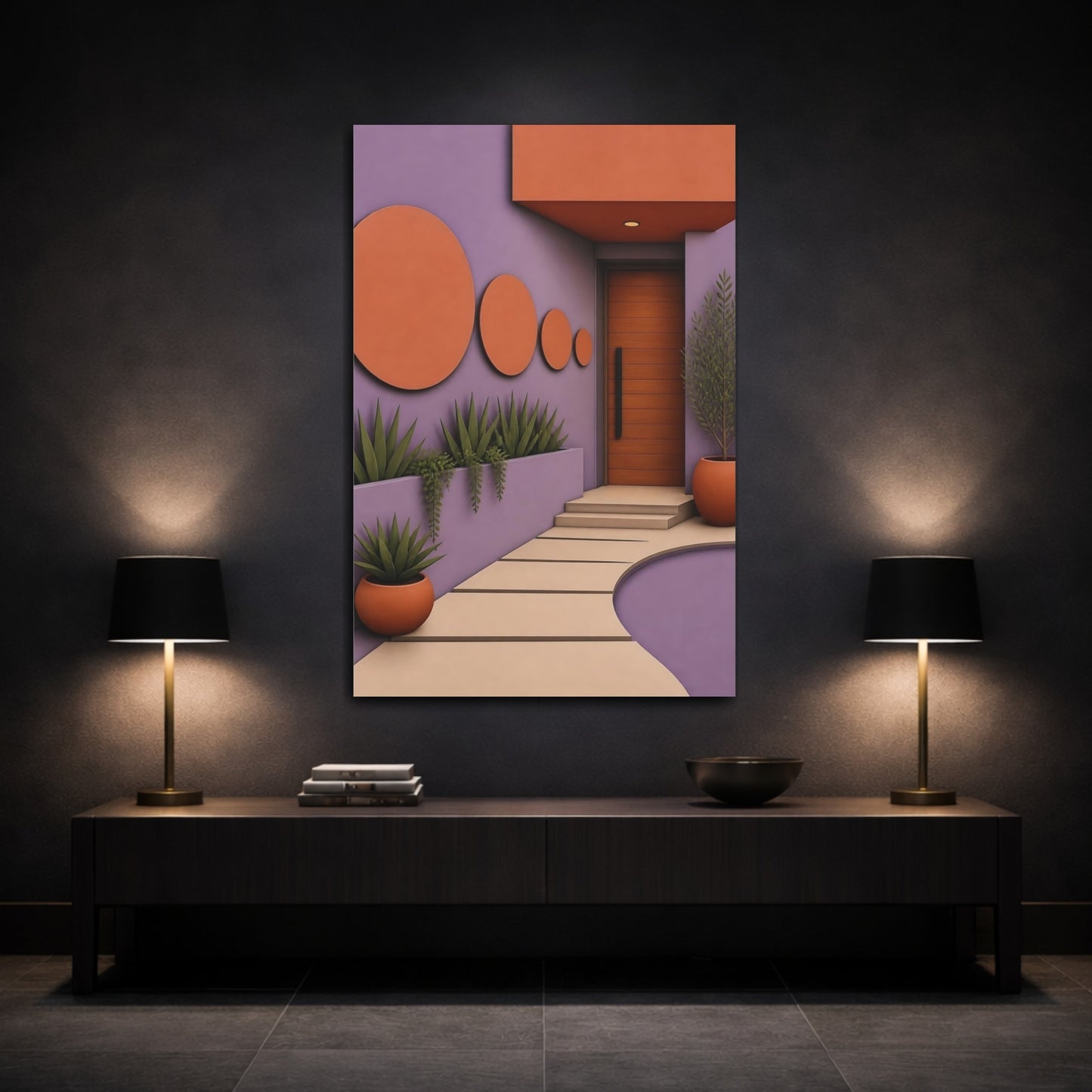 Mockup 3. Terracotta Front Door shown as canvas print