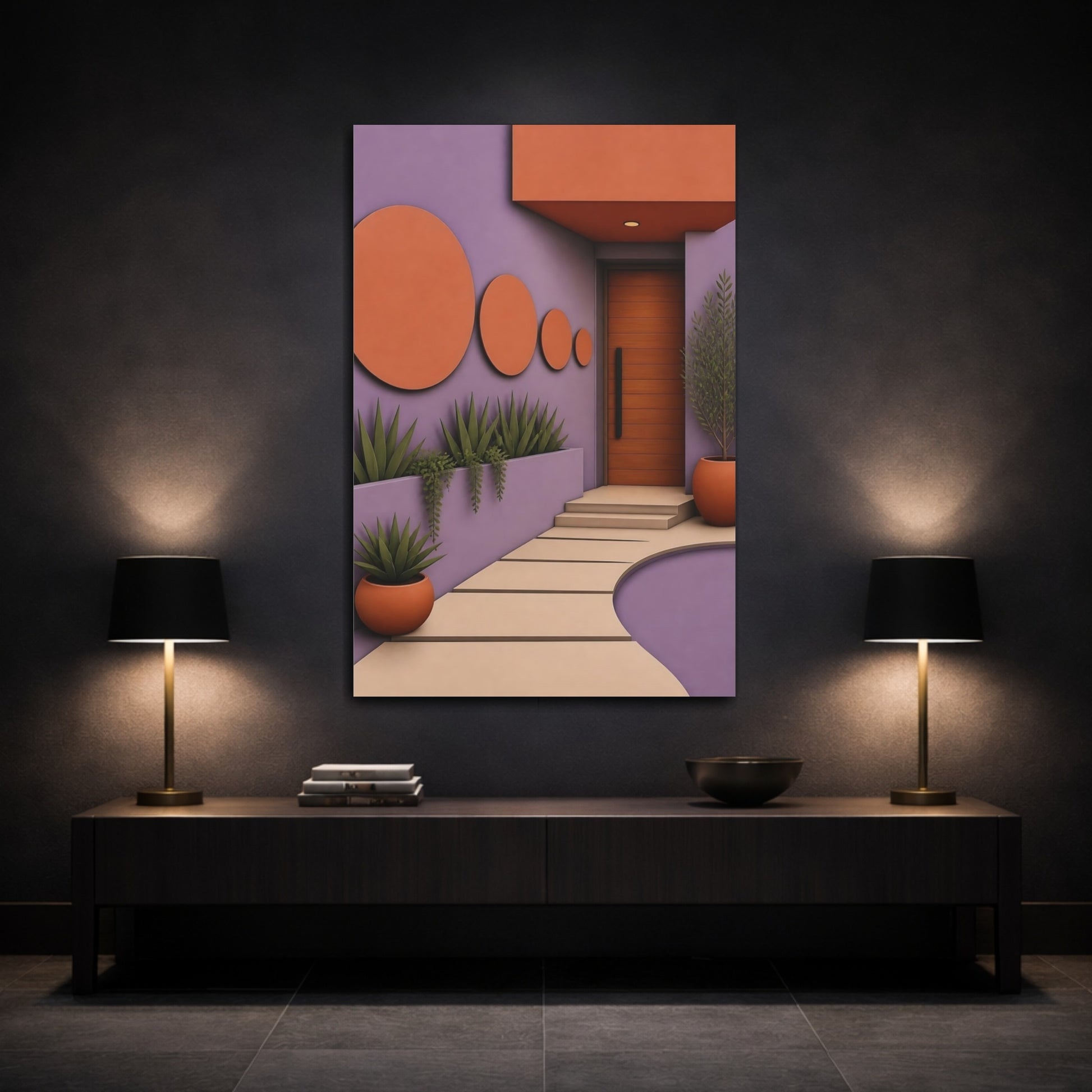 Mockup 3. Terracotta Front Door shown as canvas print