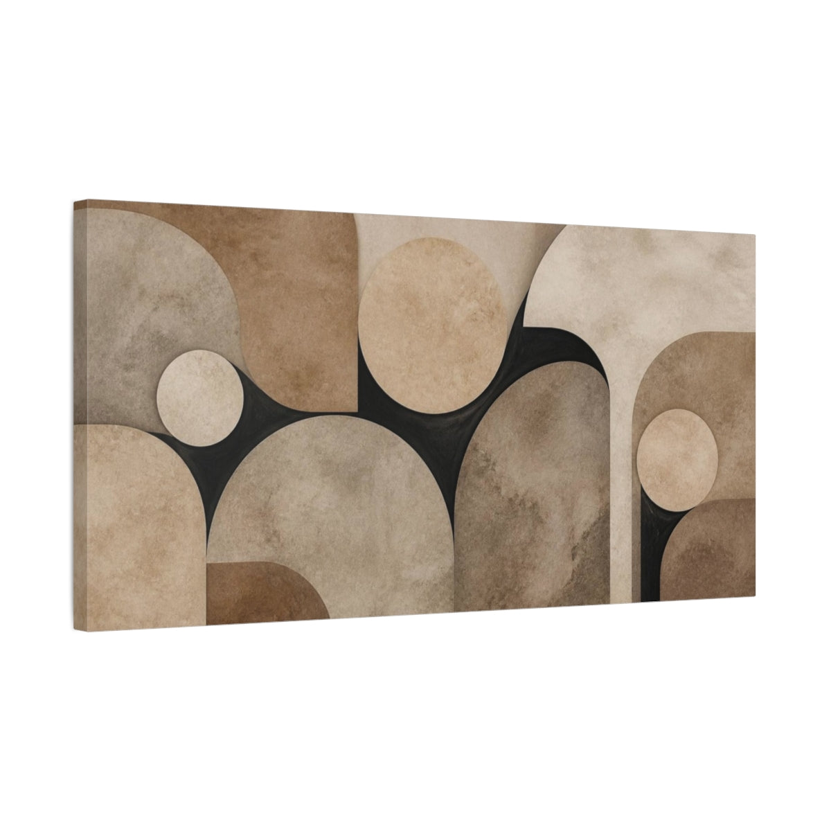 Side Mockup 1. Textured Arch Circles shown as canvas print