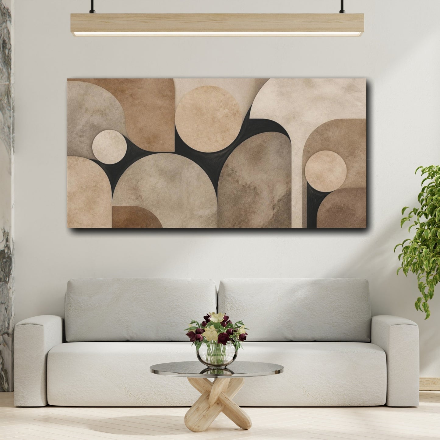 Mockup 2. Textured Arch Circles shown as canvas print