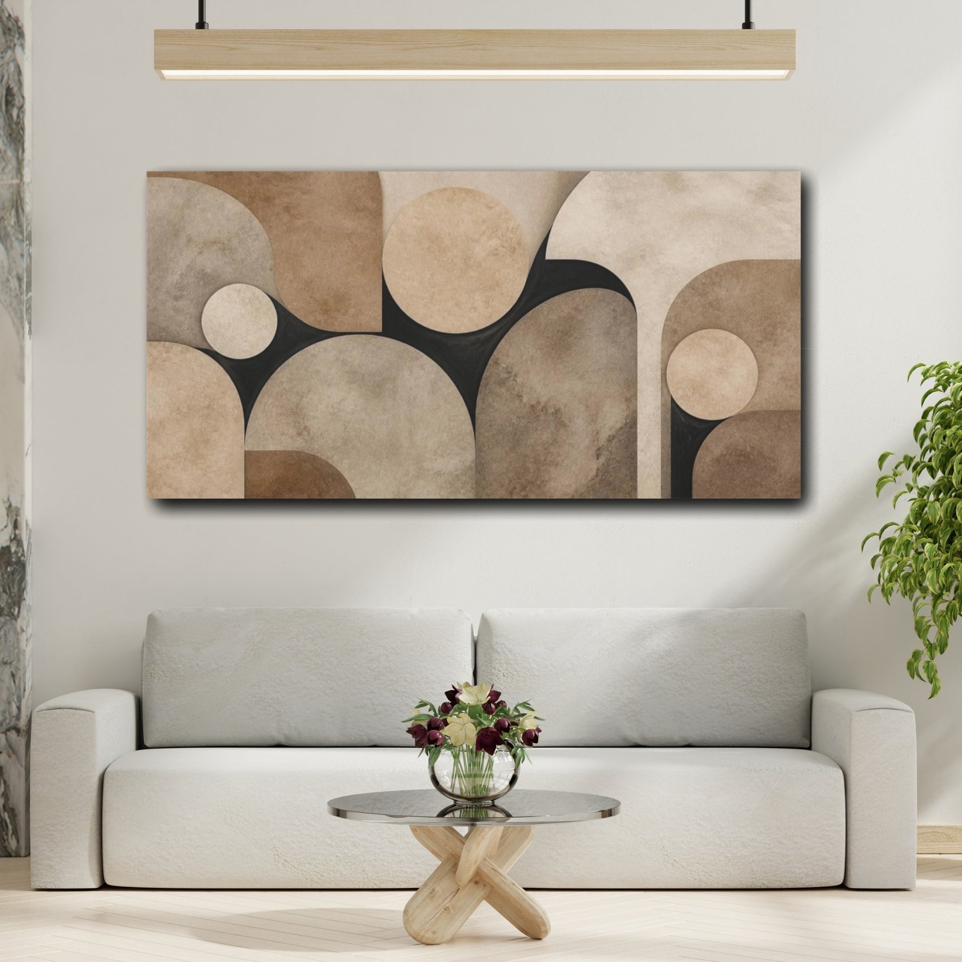 Mockup 2. Textured Arch Circles shown as canvas print