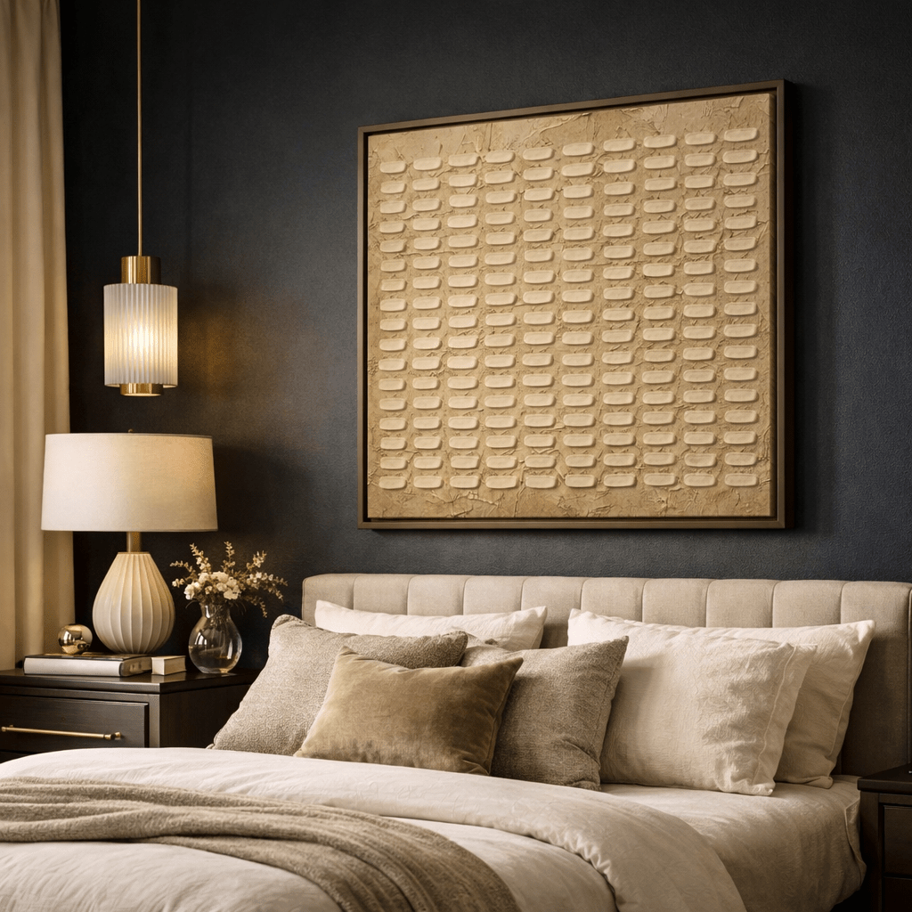 Textured Neutral Abstract Wabi Sabi - Framed Canvas Wall Art Print - YesArtYes