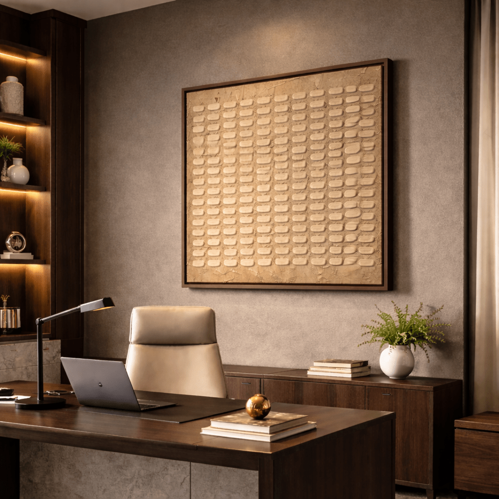 Textured Neutral Abstract Wabi Sabi - Framed Canvas Wall Art Print - YesArtYes