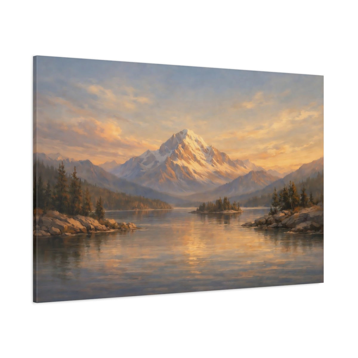Main Mockup. Textured Perspective Line Depth Composition shown as stretched canvas wall art