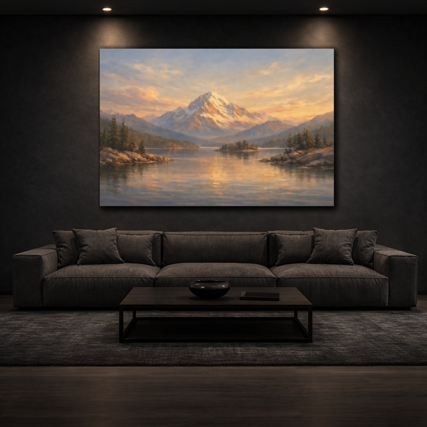Mockup 2. Textured Perspective Line Depth Composition shown as stretched canvas wall art