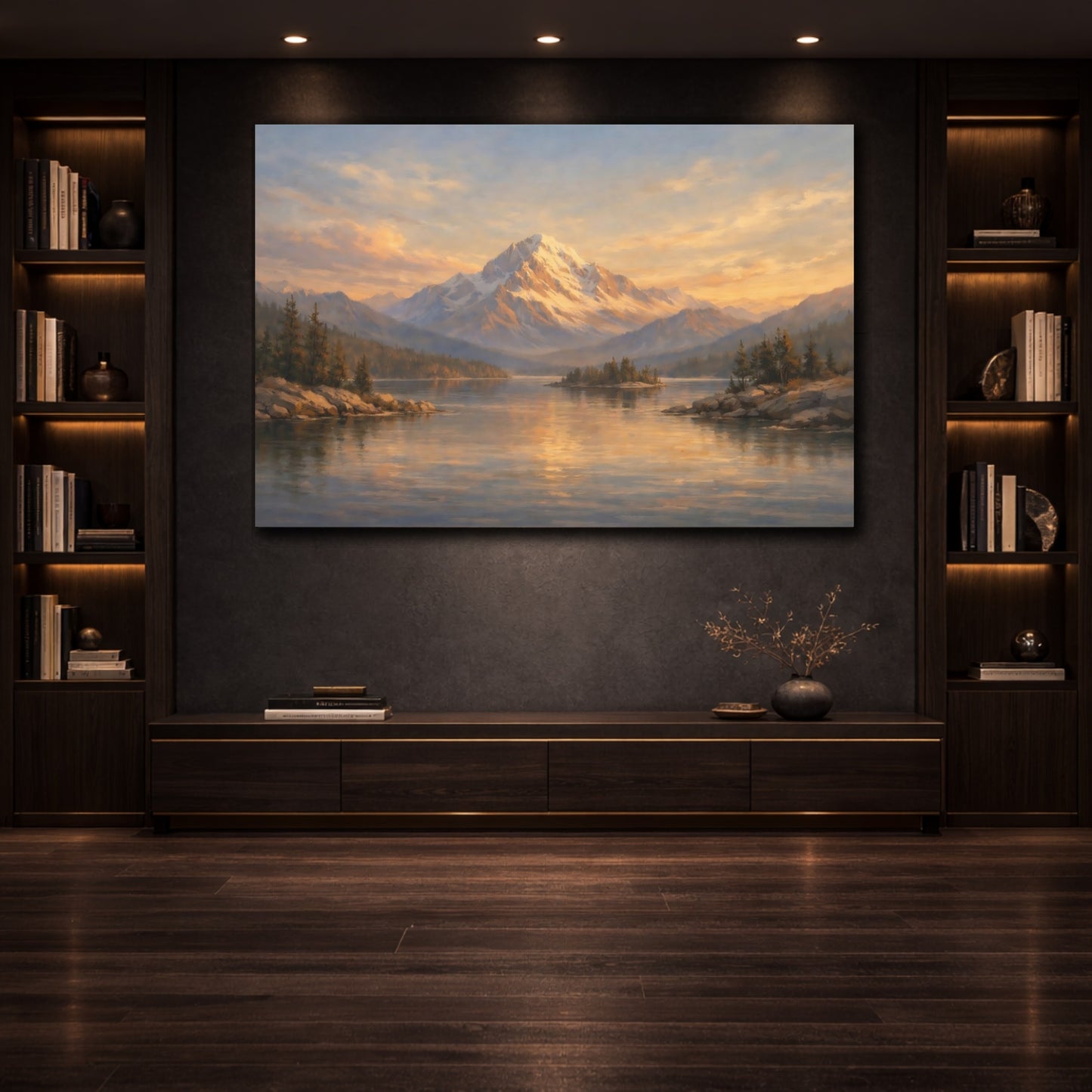 Mockup 3. Textured Perspective Line Depth Composition shown as stretched canvas wall art