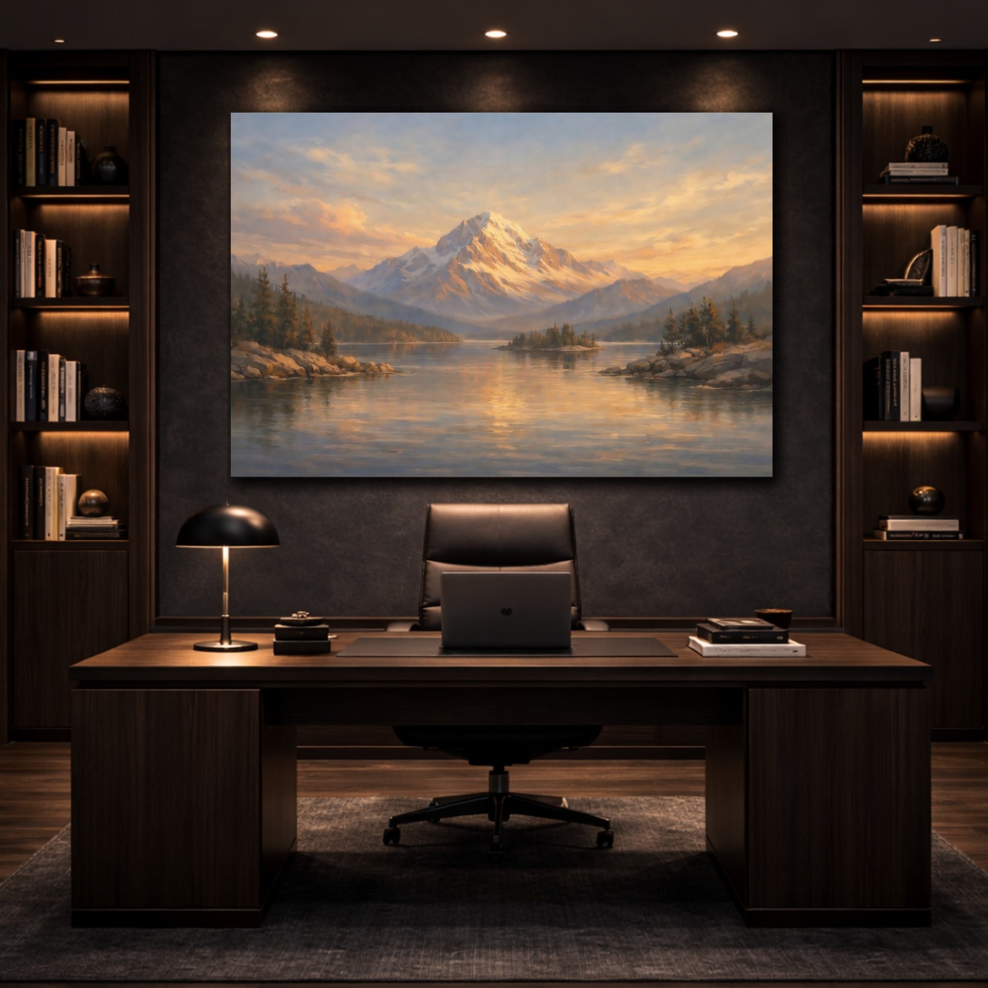 Mockup 4. Textured Perspective Line Depth Composition shown as stretched canvas wall art