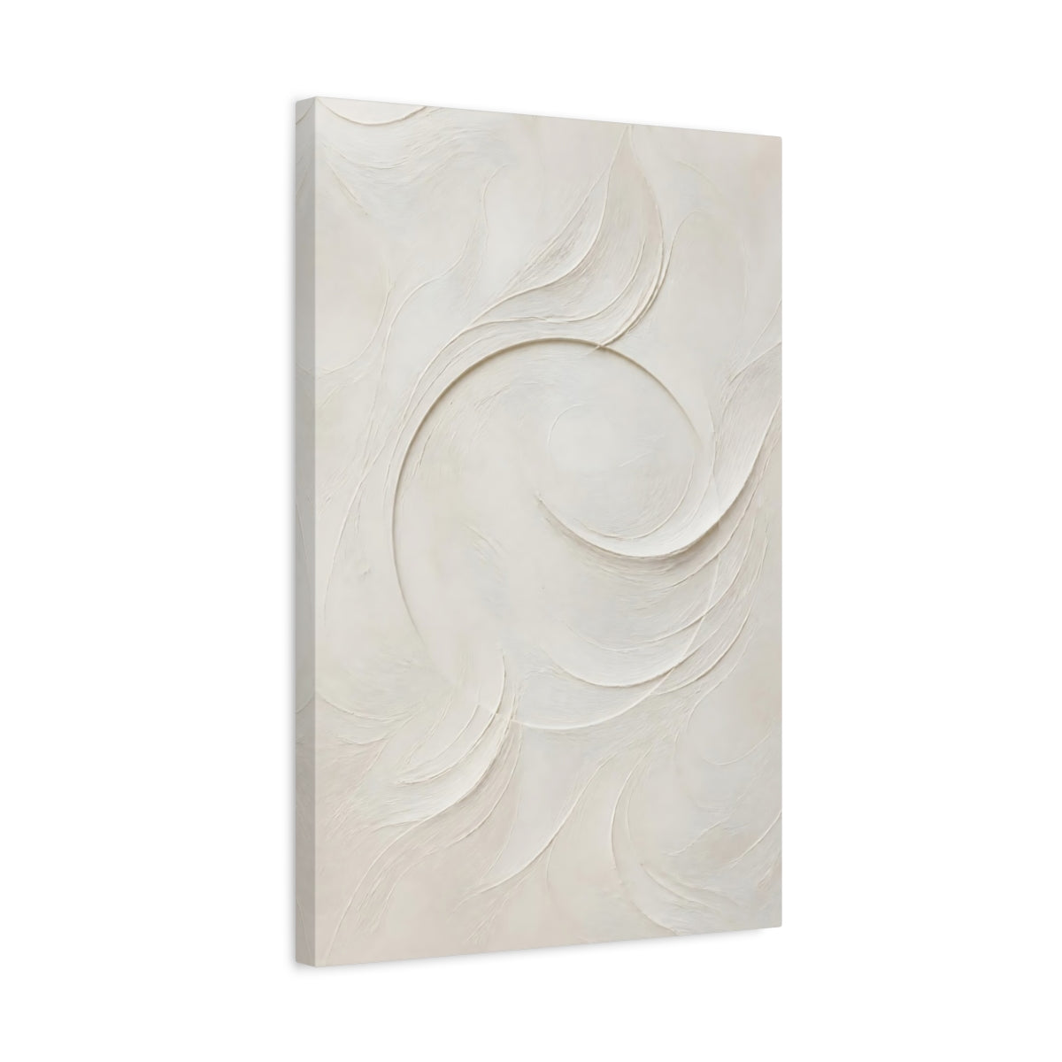Side Mockup 3. Textured Swirl Wall Art shown as canvas print