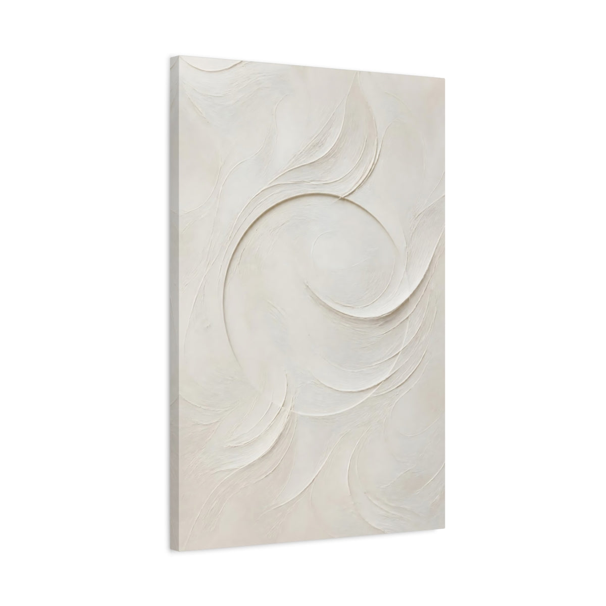 Side Mockup 2. Textured Swirl Wall Art shown as canvas print
