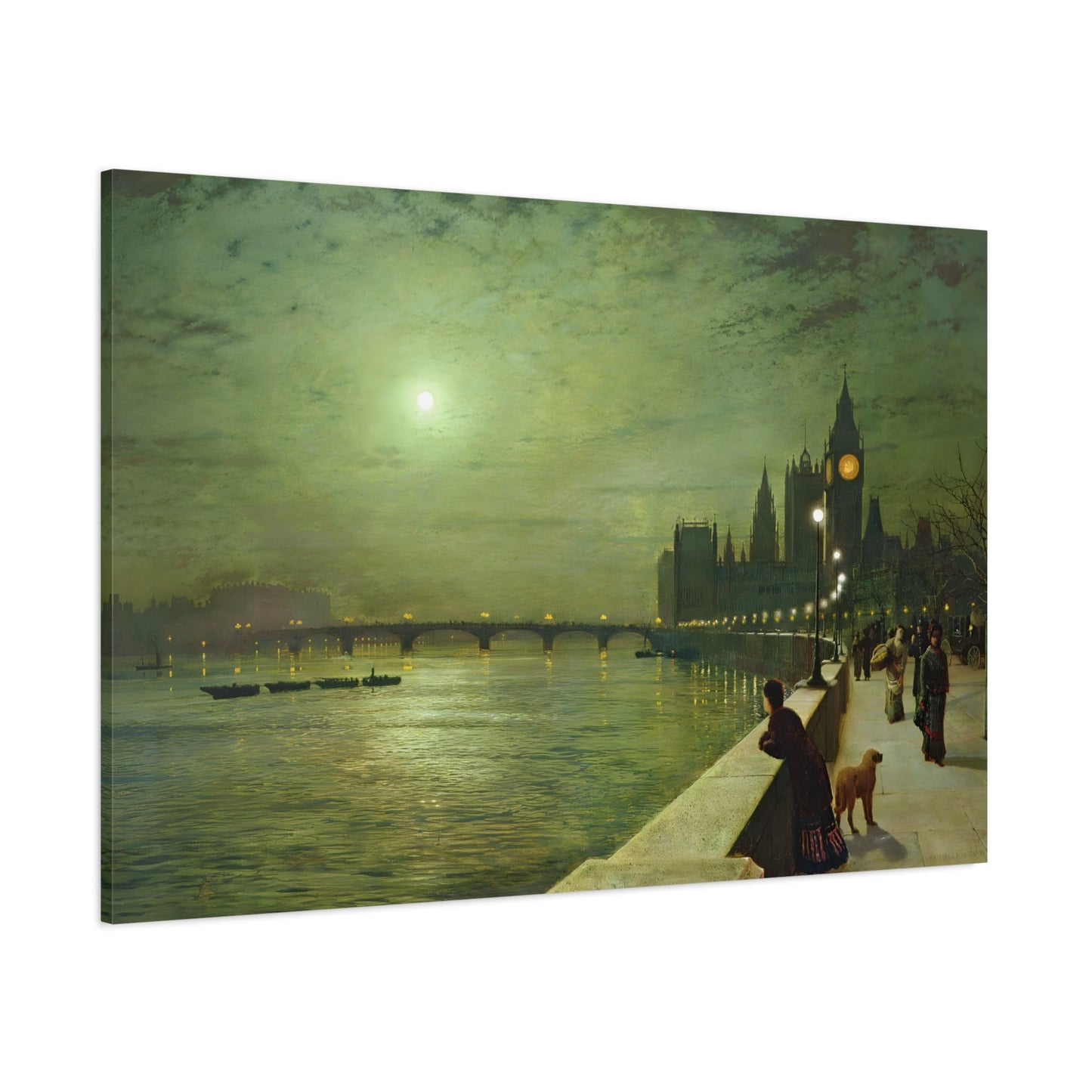 Thames Reflections Canvas Wall Art Print - Famous Atkinson Reproduction - YesArtYes