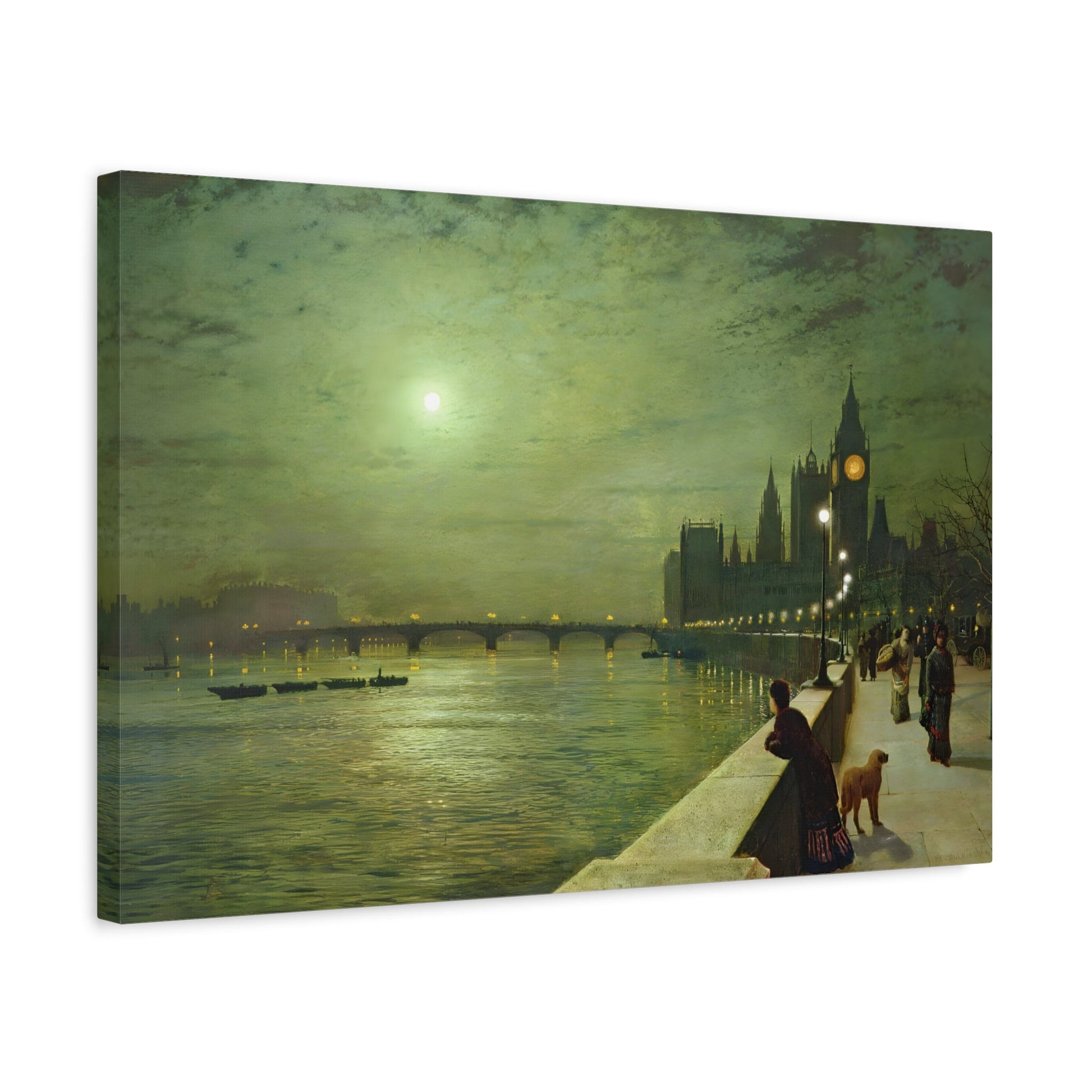 Thames Reflections Canvas Wall Art Print - Famous Atkinson Reproduction - YesArtYes
