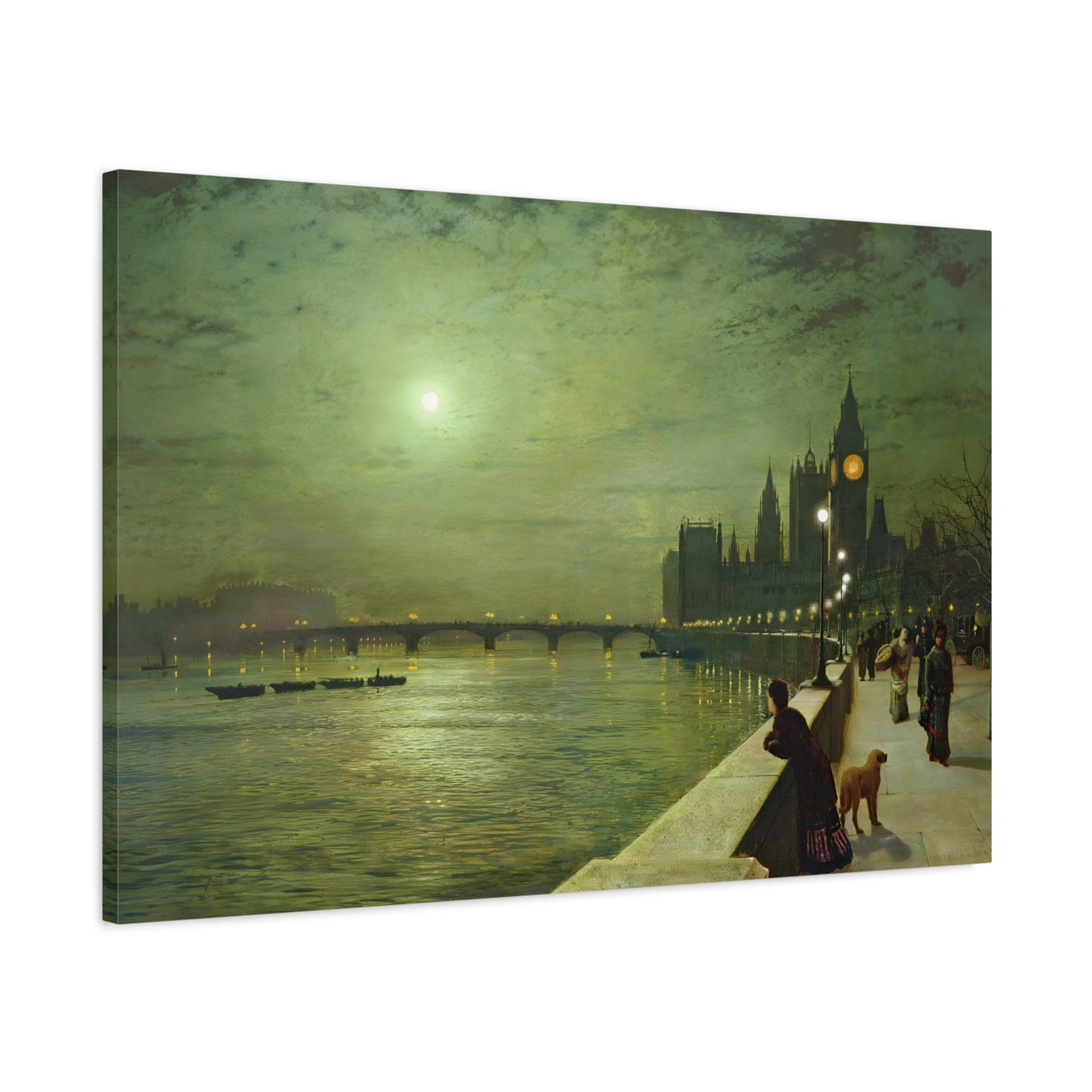 Thames Reflections Canvas Wall Art Print - Famous Atkinson Reproduction - YesArtYes