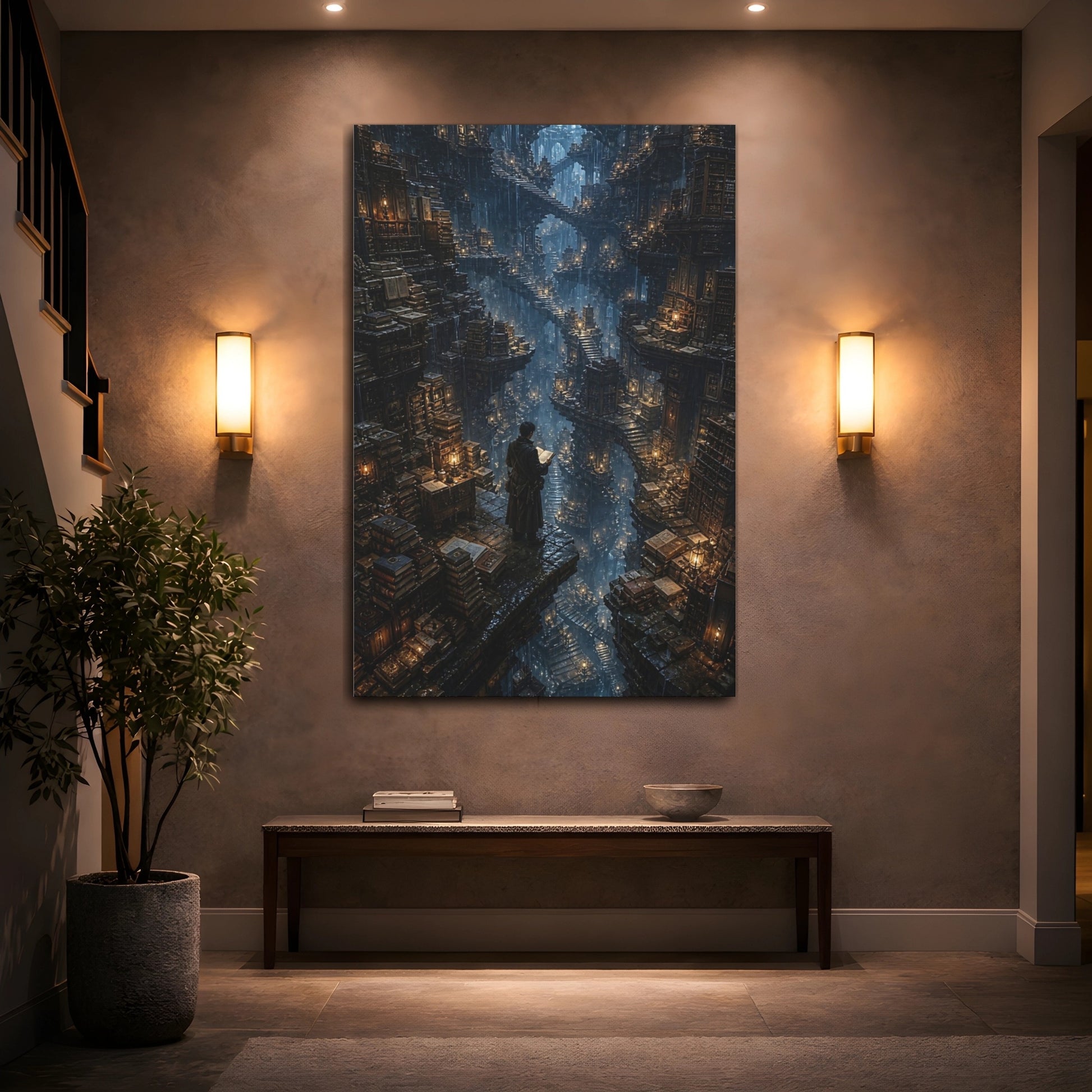 Mockup 2. The Endless Library shown as canvas print