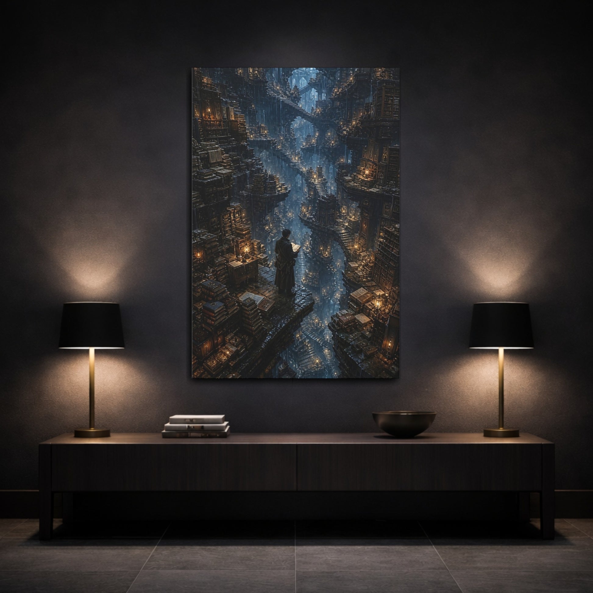 Mockup 3. The Endless Library shown as canvas print