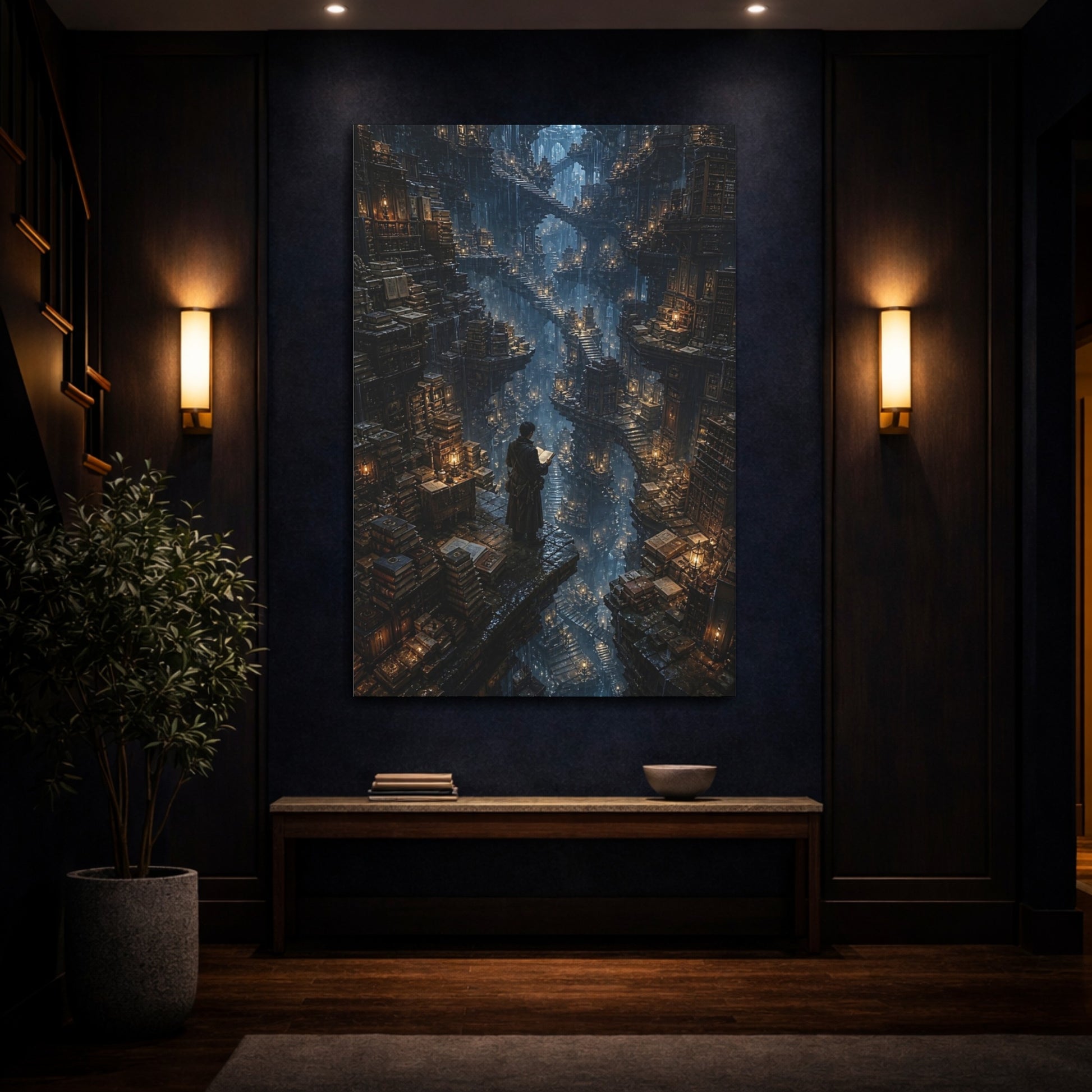 Mockup 4. The Endless Library shown as canvas print
