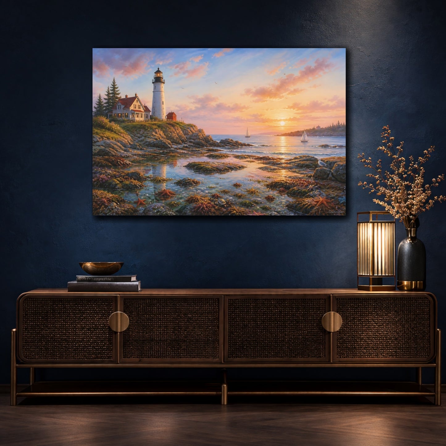 Mockup 4. Tidal Pools By Lighthouse shown as canvas print