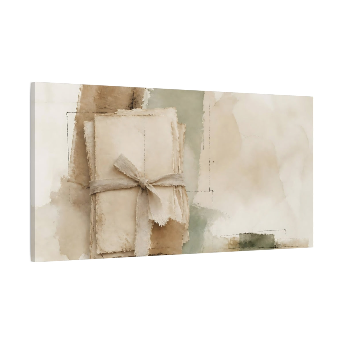 Main Mockup. Tied Paper Bundle shown as canvas print