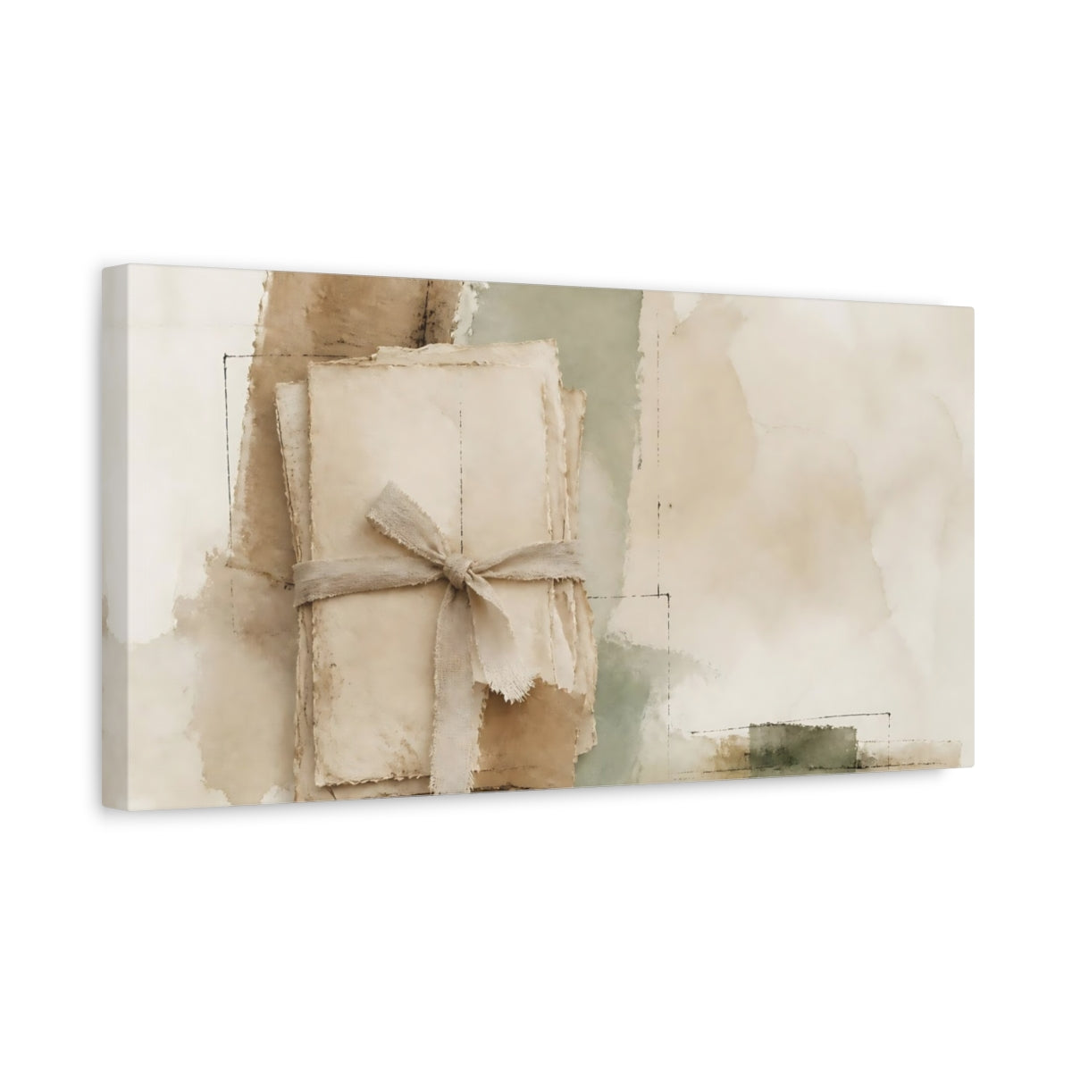 Side Mockup 3. Tied Paper Bundle shown as canvas print