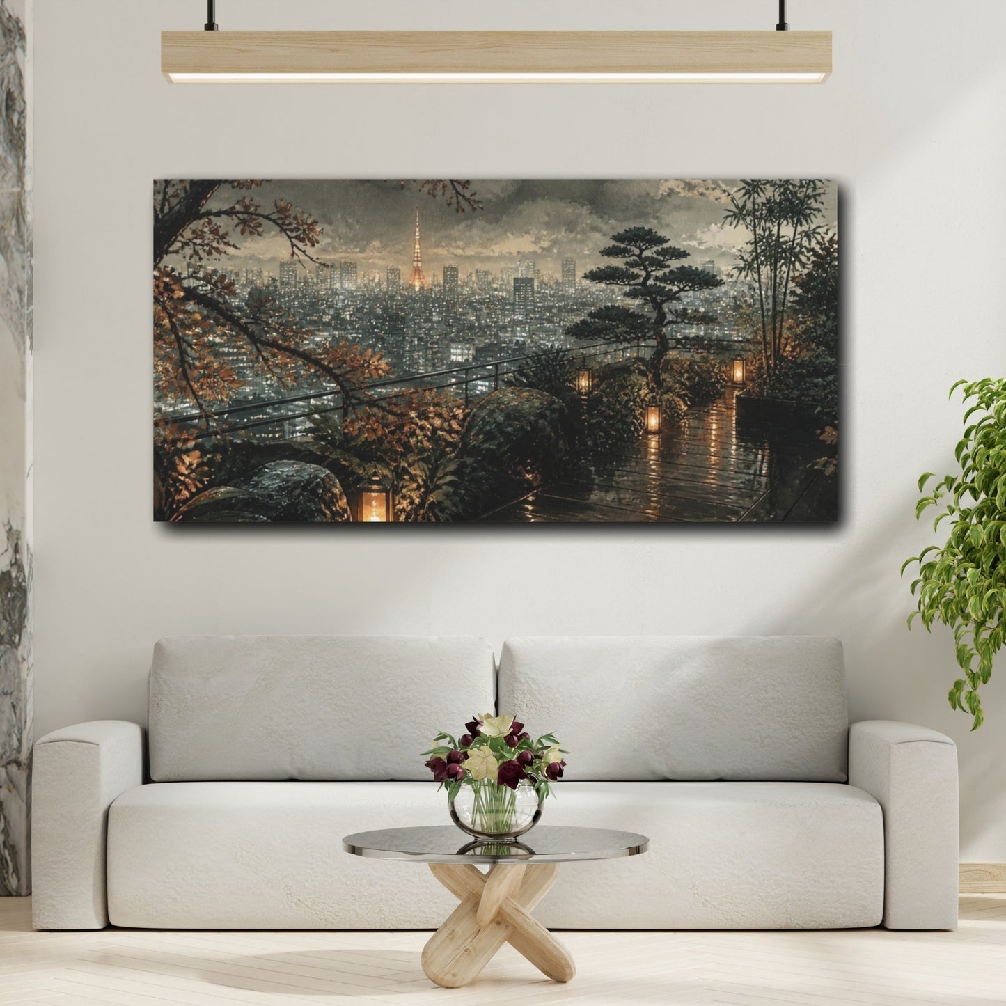 Mockup 2. Tokyo Rooftop Garden shown as canvas print