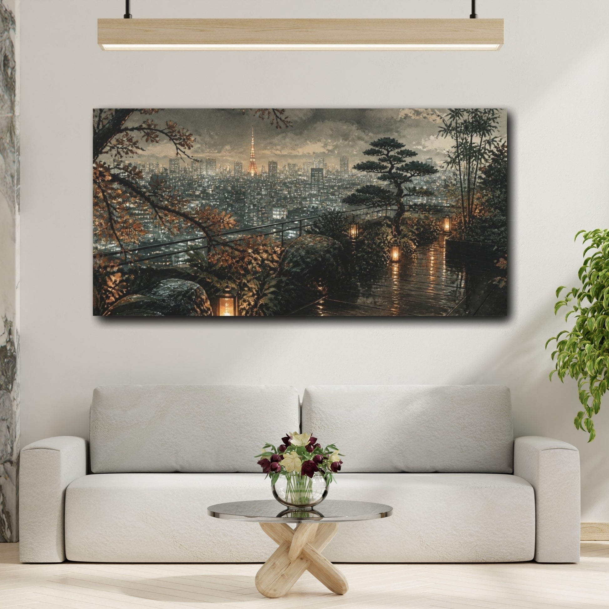 Mockup 2. Tokyo Rooftop Garden shown as canvas print