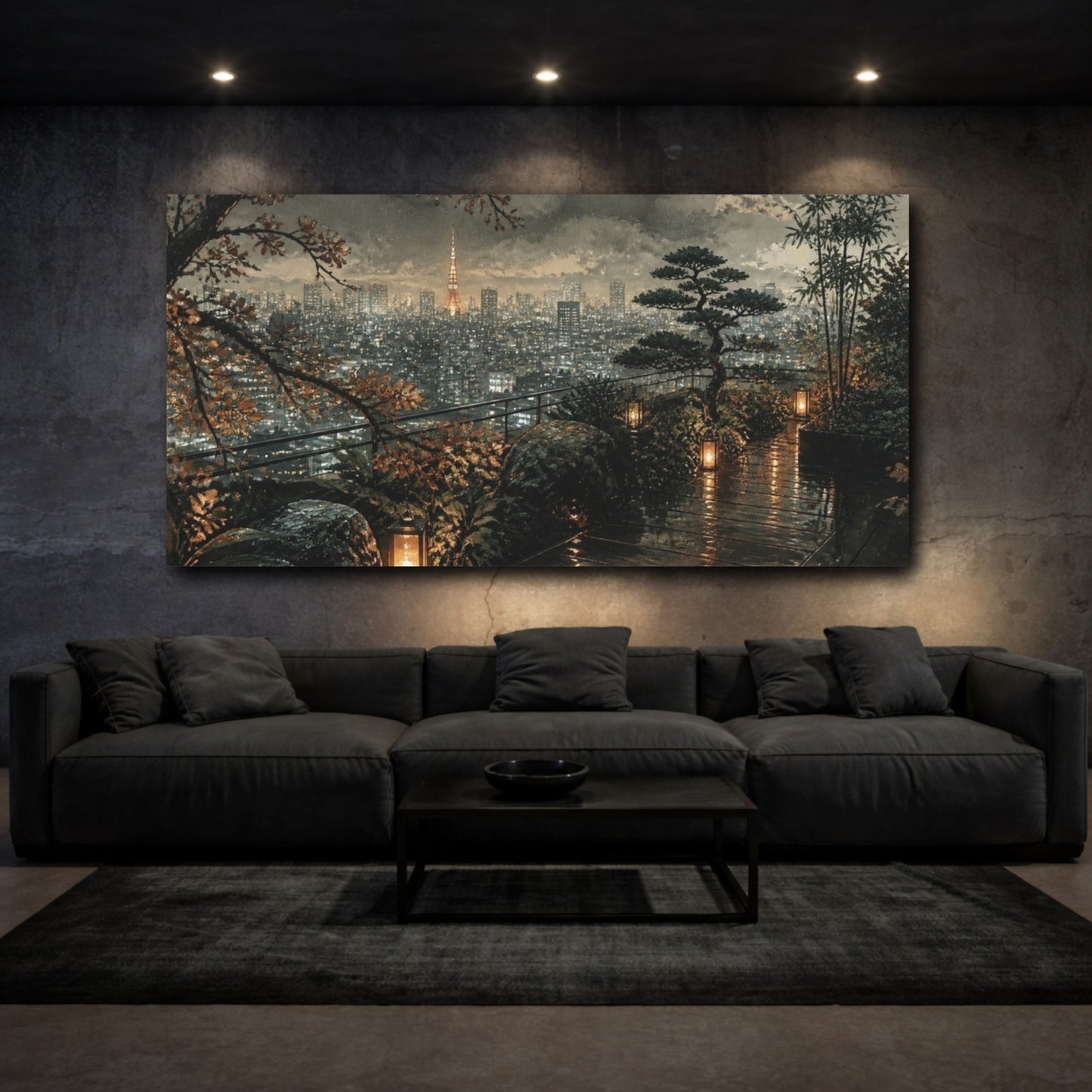 Mockup 3. Tokyo Rooftop Garden shown as canvas print