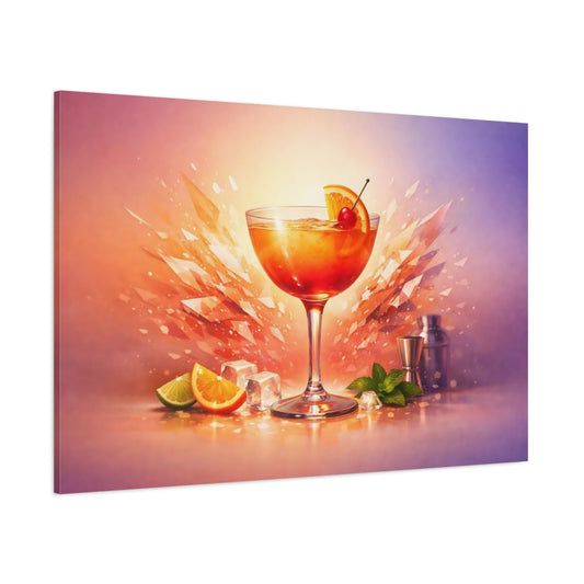 Tonal Gradient Cocktail Poster shown as stretched canvas wall art